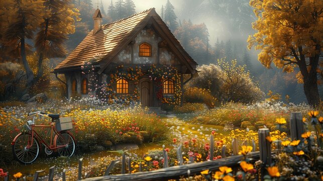 Tranquil Oasis in the Countryside, generative ai - Powered by Adobe