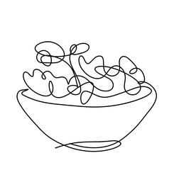 Abstract salad as line drawing on white