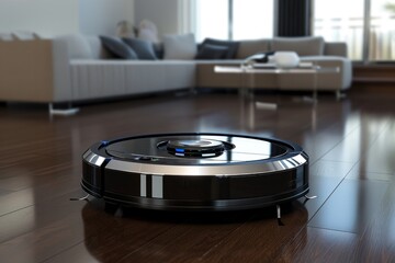 Smart robot vacuum cleaner in the room