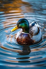 Duck Swimming on Body of Water