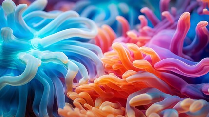 Obraz premium a beautiful and colorful anemone with vibrant tentacles that appear to be flowing in the water