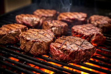 Beef tenderloin steaks on the grill