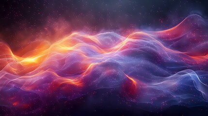 Dynamic Abstract Waves in Rich Purple and Blue Tones