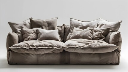 Obraz premium Overstuffed Plush Sofa Inviting to Sink into for Ultimate Relaxation