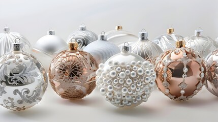 Glossy Balls and Delicate Lace Ornaments Adorning the Home with Festive Elegance