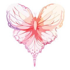 Watercolor butterfly vector illustration on white background.