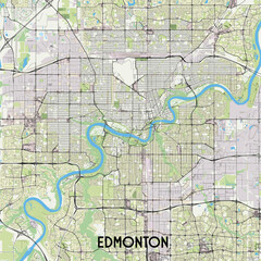 Edmonton, Alberta, Canada map poster art