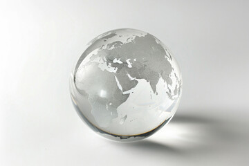 Transparent globe, continents visible