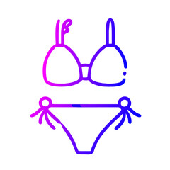 Woman Bikini and bra outline