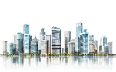 Futuristic Cityscape Structures isolated on Transparent background.