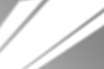 Realistic window shadow overlay effect on transparent background. Falling window shadow blur shadows on white wall. White and black to overlay on photo or layout.