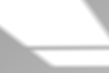 Realistic window shadow overlay effect on transparent background. Falling window shadow blur shadows on white wall. White and black to overlay on photo or layout.