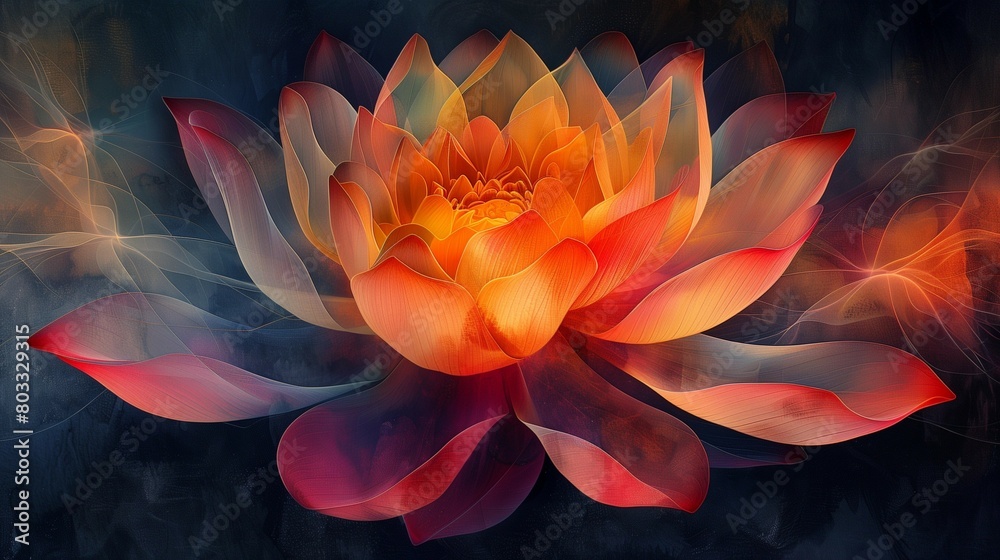 Canvas Prints Bold and Vibrant Lotus Petals, generative ai