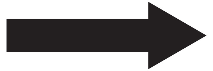 Black arrow pointing right. Arrow shape icon element