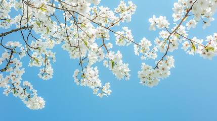Spring's Whisper: Cherry Blossoms Against a Clear Sky