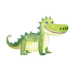 Obraz premium AI-Generated Watercolor Alligator Clip Art Illustration. Isolated elements on a white background.