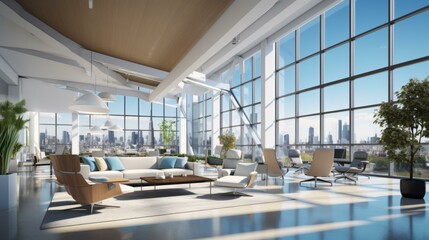 Modern Office Interior Design With City View