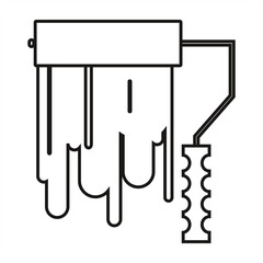 line art illustration of a paint roller. for icons or logos. monochrome color scheme