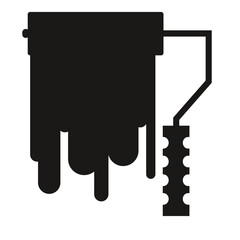 silhouette illustration of a paint roller. for icons, logos or stamp signs. black color scheme