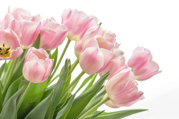 Tulips in bloom, soft pink