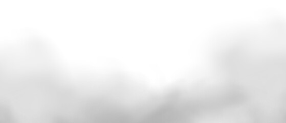 Realistic white cloud or smoke. White fog or smoke isolated on transparent background, graphic design element, png.