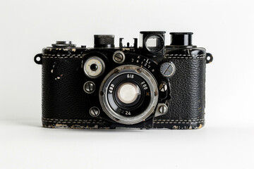 Retro camera, black leather