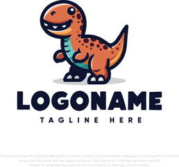 Little cute dinosaur cartoon poster