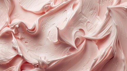Close-up of luxurious cosmetic skincare cream smears styled to resemble a dessert, creating an enticing and visually rich background