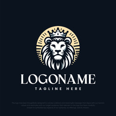 Lion King logo design isolated on black