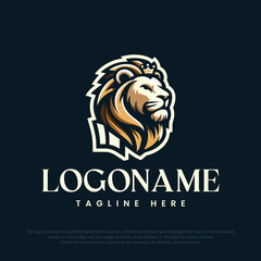 Lion King logo design isolated on black