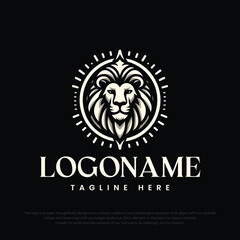 Lion King logo design isolated on black