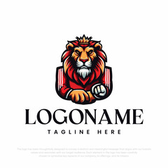 Lion King logo design isolated on black