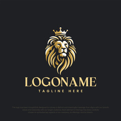 Lion King logo design isolated on black