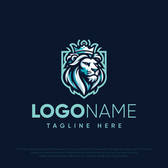 Lion King logo design isolated on black
