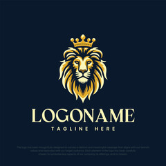 Lion King logo design isolated on black