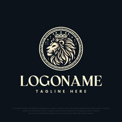 Lion King logo design isolated on black