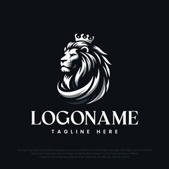 Lion King logo design isolated on black