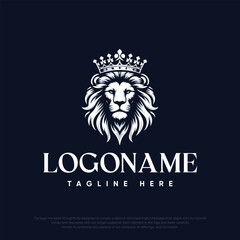  Lion with crown logo template
