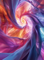 Obraz premium Colorful abstract spiral of soft fabric