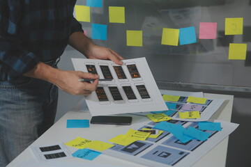 ux Graphic designer creative sketch planning application process development prototype wireframe...