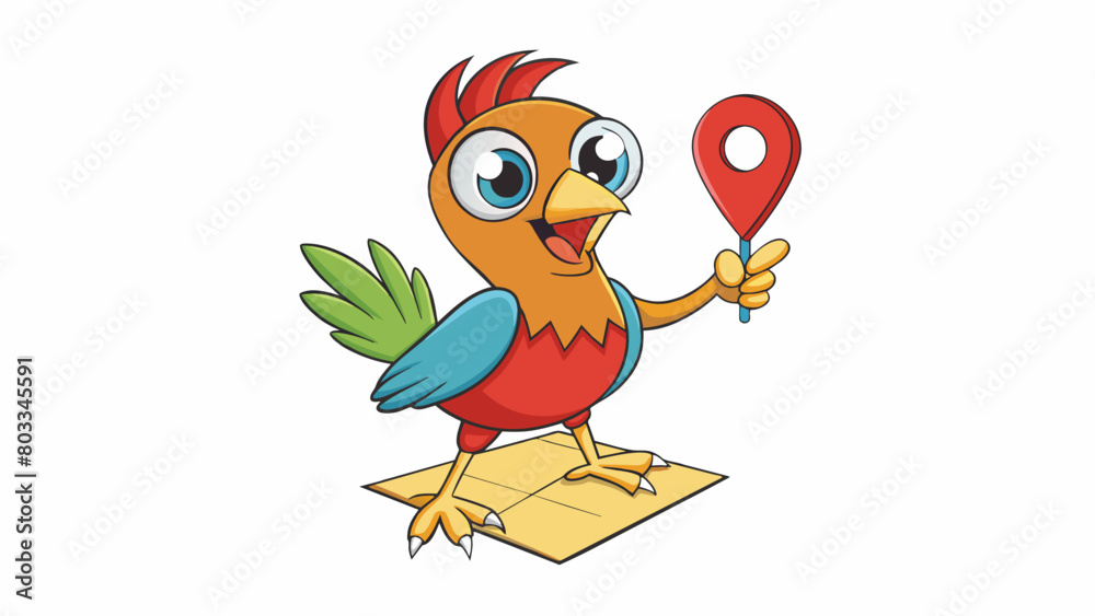 Poster A bird uses its keen sense of direction and landmarks to find its way back to its nest understanding its surroundings and the location of its home.. Cartoon Vector