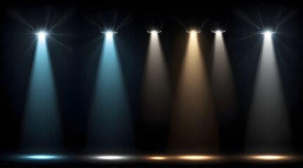 Set of spotlight shines on the stage scene podium Brig .Generative AI
