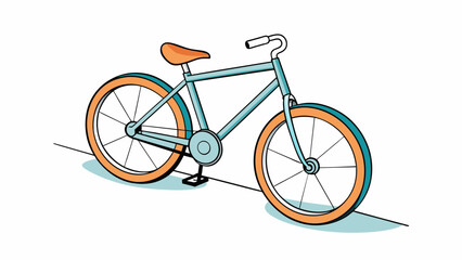 A bicycle resting against a wall its wheels spinning effortlessly as the wind pushes against it. It is a selfsufficient form of transportation giving. Cartoon Vector