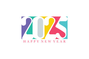 2025 number design with concept modern for 2025 happy new year