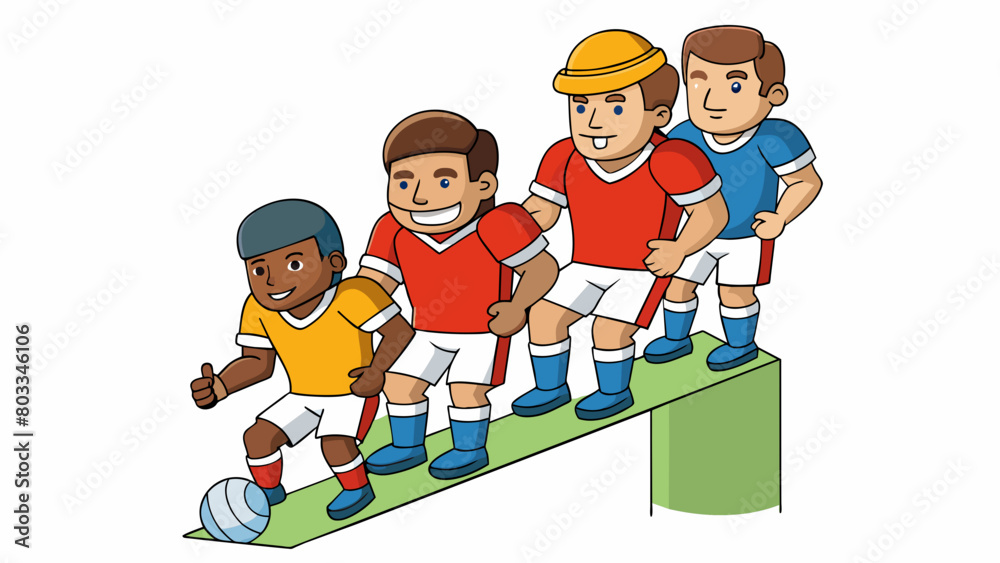 Poster A committee is like a football team with a diverse set of players working together towards a common goal. Each player has their specific position and. Cartoon Vector