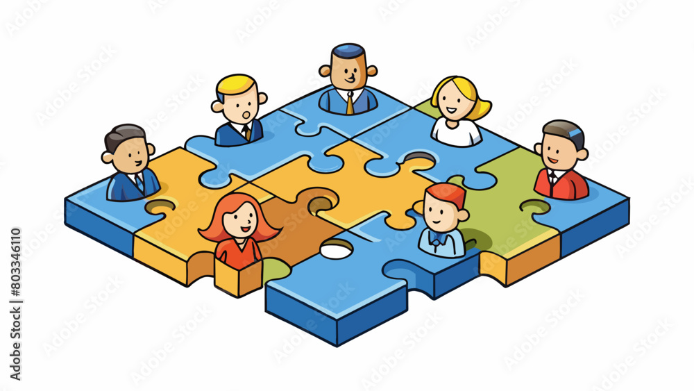 Aufkleber a committee is like a jigsaw puzzle with each piece coming together to form a cohesive and complete 