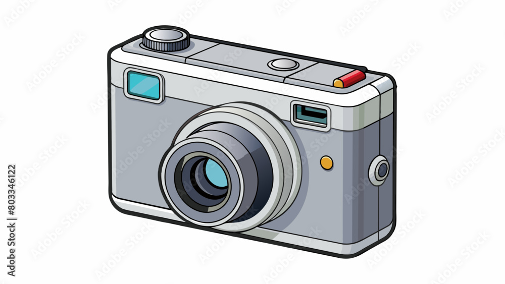 Leinwandbilder a compact camera with a sleek silver body and a small lens protruding from the front. the camera has