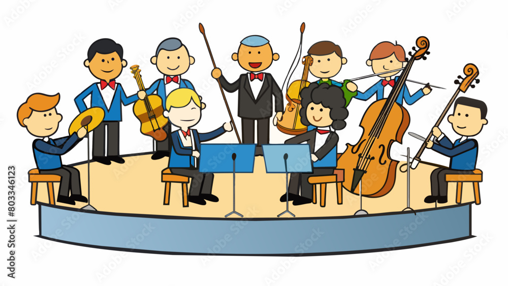 Poster A committee is like a symphony orchestra with different instruments and musicians blending together to create harmonious music. Each member brings. Cartoon Vector