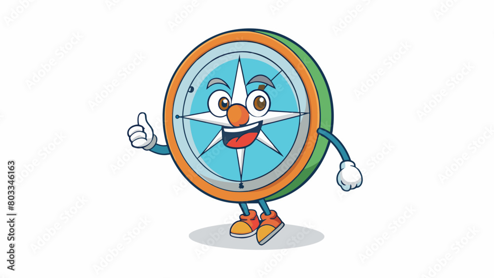 Poster A compass pointing us in the direction of our goals and reminding us to stay focused on our path.. Cartoon Vector
