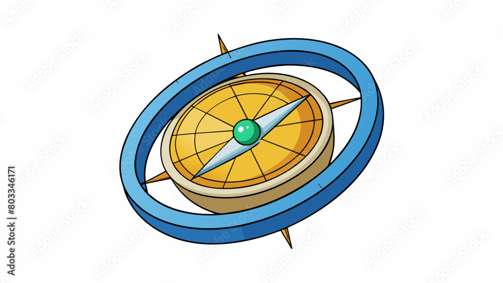 Aufkleber A compass rotating in all directions representing the search for truth and knowledge in a constantly changing world.. Cartoon Vector